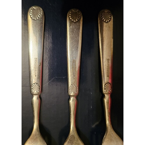 3 Antique Shell Design Forks Rogers And Bro 12 Silver Plated - Picture 2 of 5